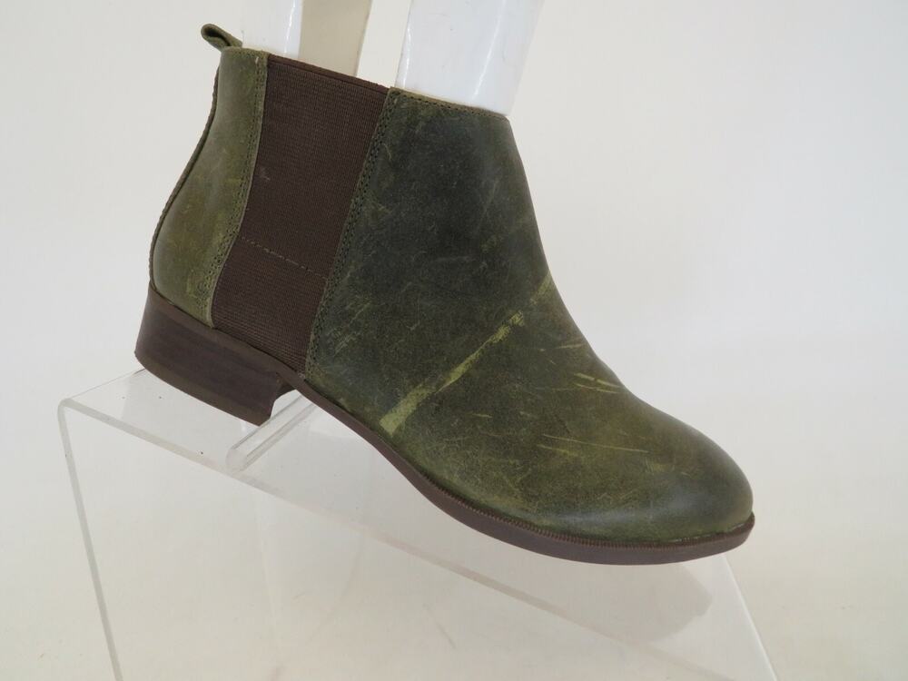 NINE WEST Womens Green Leather Chelsea Ankle Fashion Boots Booties Size 5 M